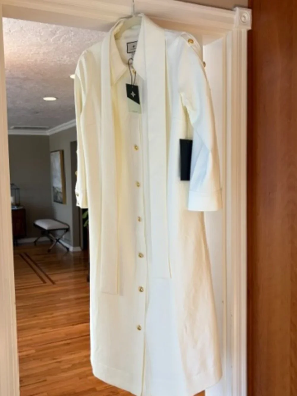 TUCKERNUCK Sarah Creme Belted Midi Dress NWT Large